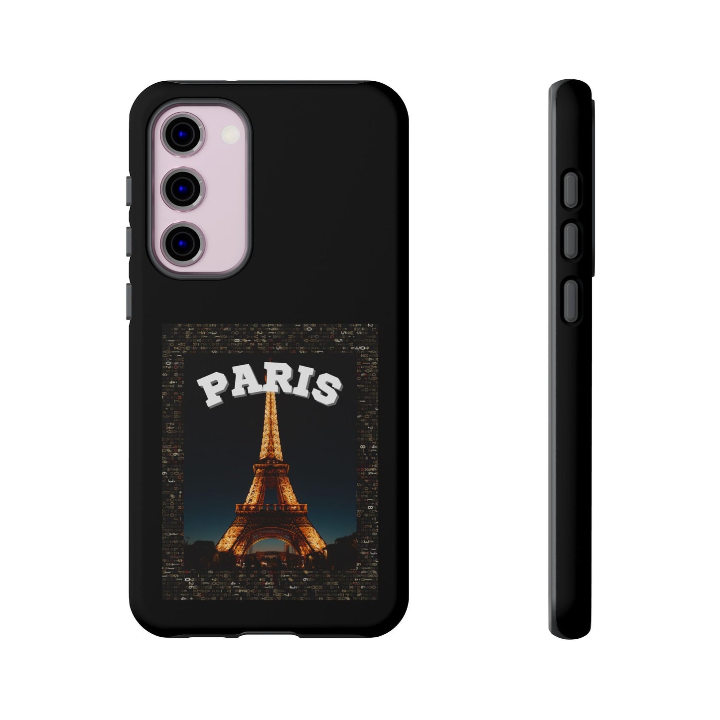 PARIS AT NIGHT- Tough Phone Cases - Fits Most Phone Sizes!! (BLACK) "Travel in Style"