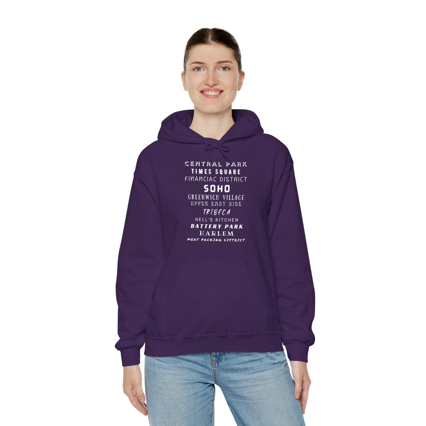 New York Neighborhoods -Unisex Heavy Blend Hooded Sweatshirt (VARIETY OF COLORS) "Iconic NYC on Swag"