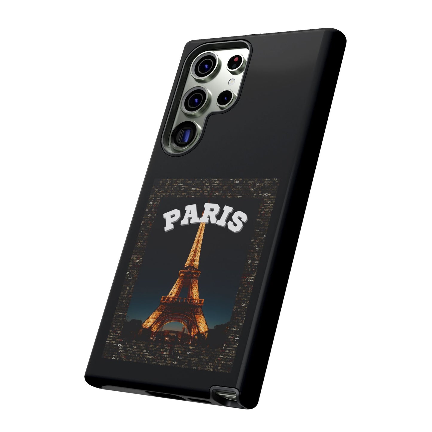 PARIS AT NIGHT- Tough Phone Cases - Fits Most Phone Sizes!! (BLACK) "Travel in Style"