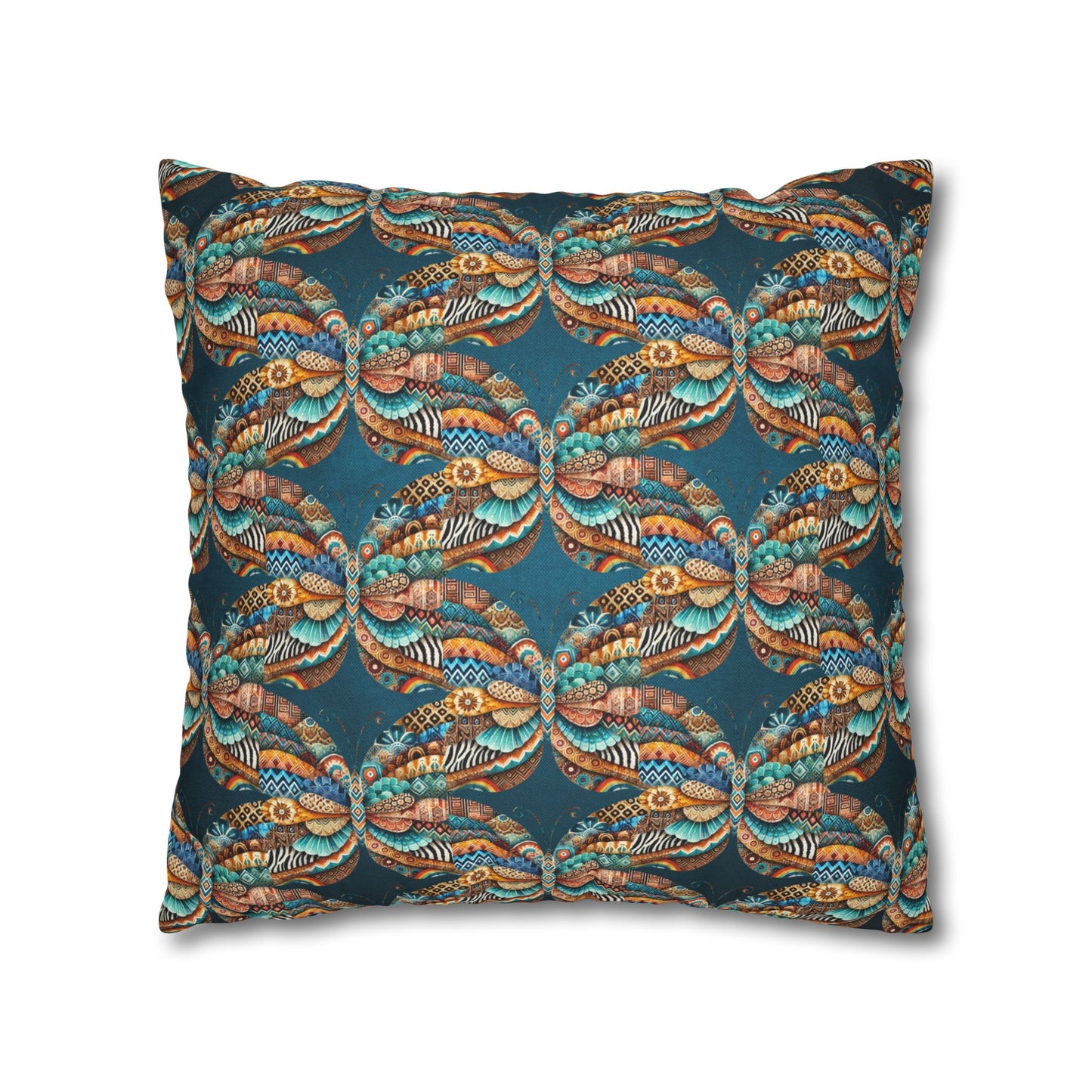 ABSTRACT COLLAGE-Bohemian Design Square Pillowcase (COVER ONLY) - "Boho Home Decor"
