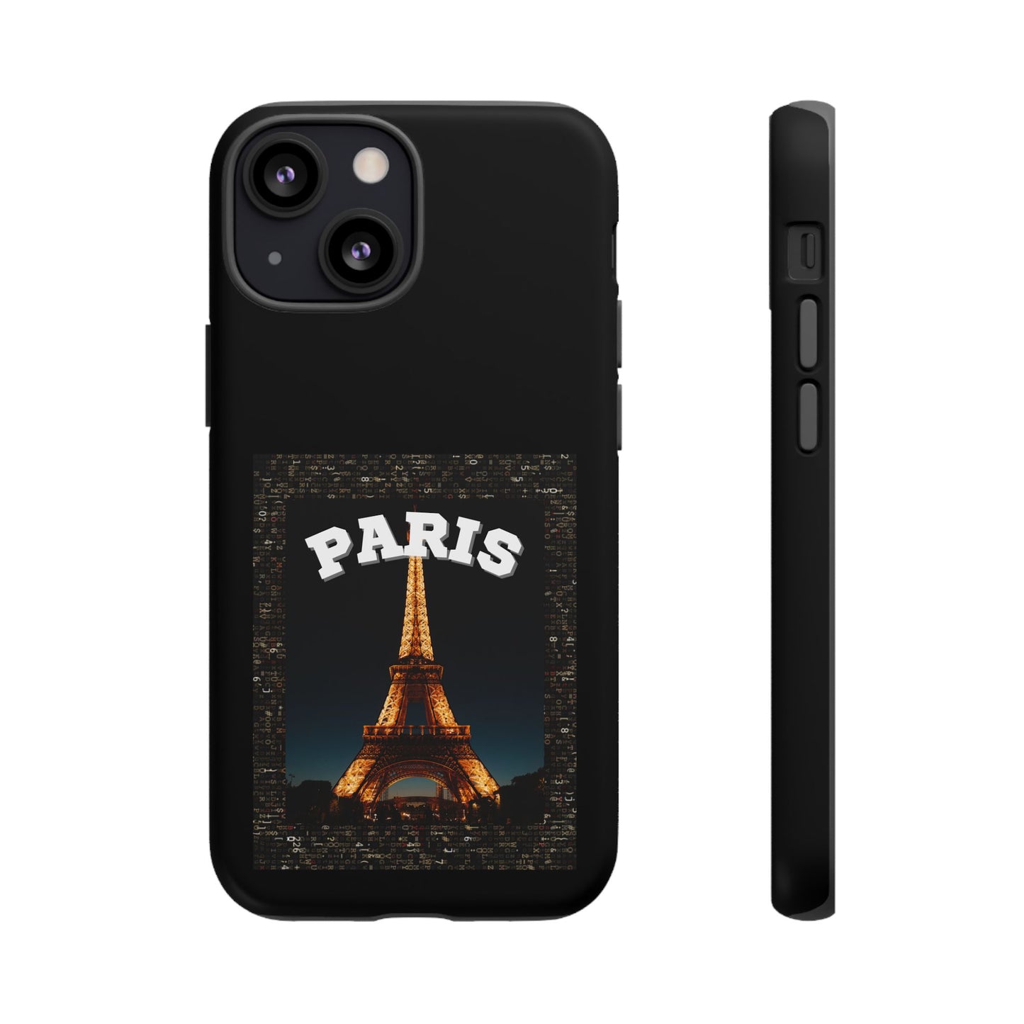 PARIS AT NIGHT- Tough Phone Cases - Fits Most Phone Sizes!! (BLACK) "Travel in Style"