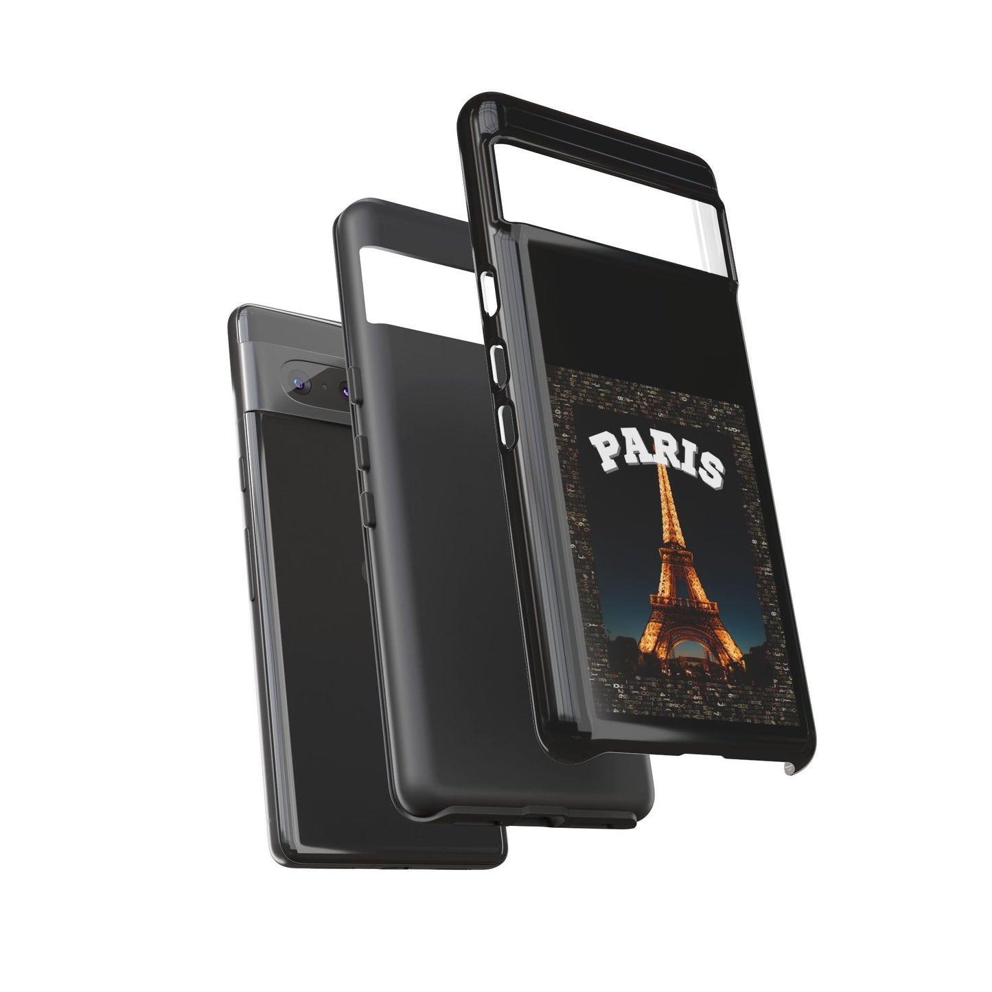 PARIS AT NIGHT- Tough Phone Cases - Fits Most Phone Sizes!! (BLACK) "Travel in Style"