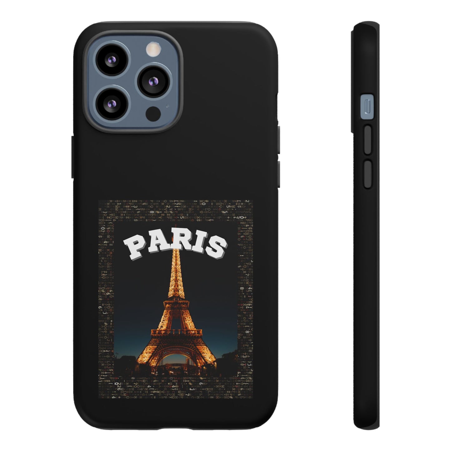 PARIS AT NIGHT- Tough Phone Cases - Fits Most Phone Sizes!! (BLACK) "Travel in Style"