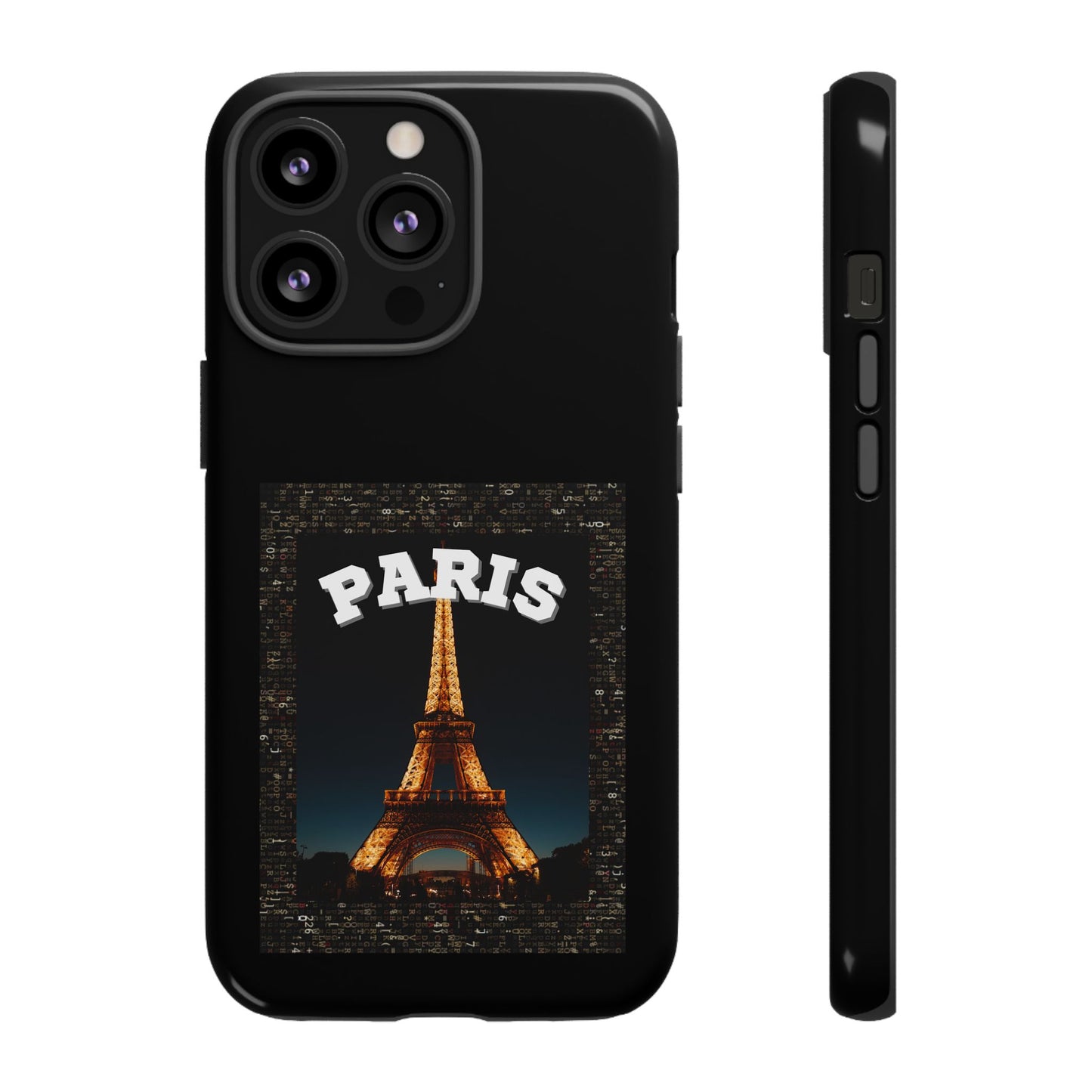 PARIS AT NIGHT- Tough Phone Cases - Fits Most Phone Sizes!! (BLACK) "Travel in Style"