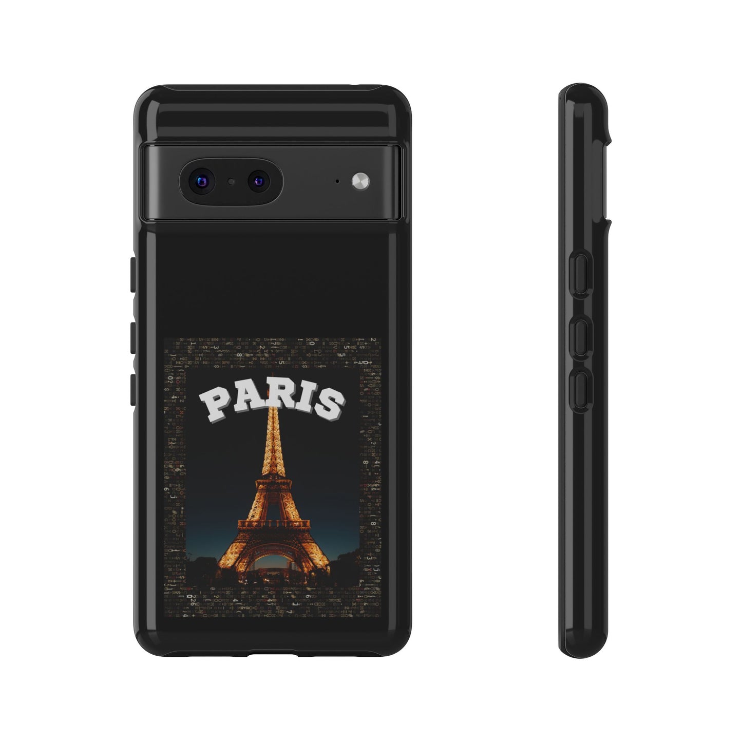 PARIS AT NIGHT- Tough Phone Cases - Fits Most Phone Sizes!! (BLACK) "Travel in Style"