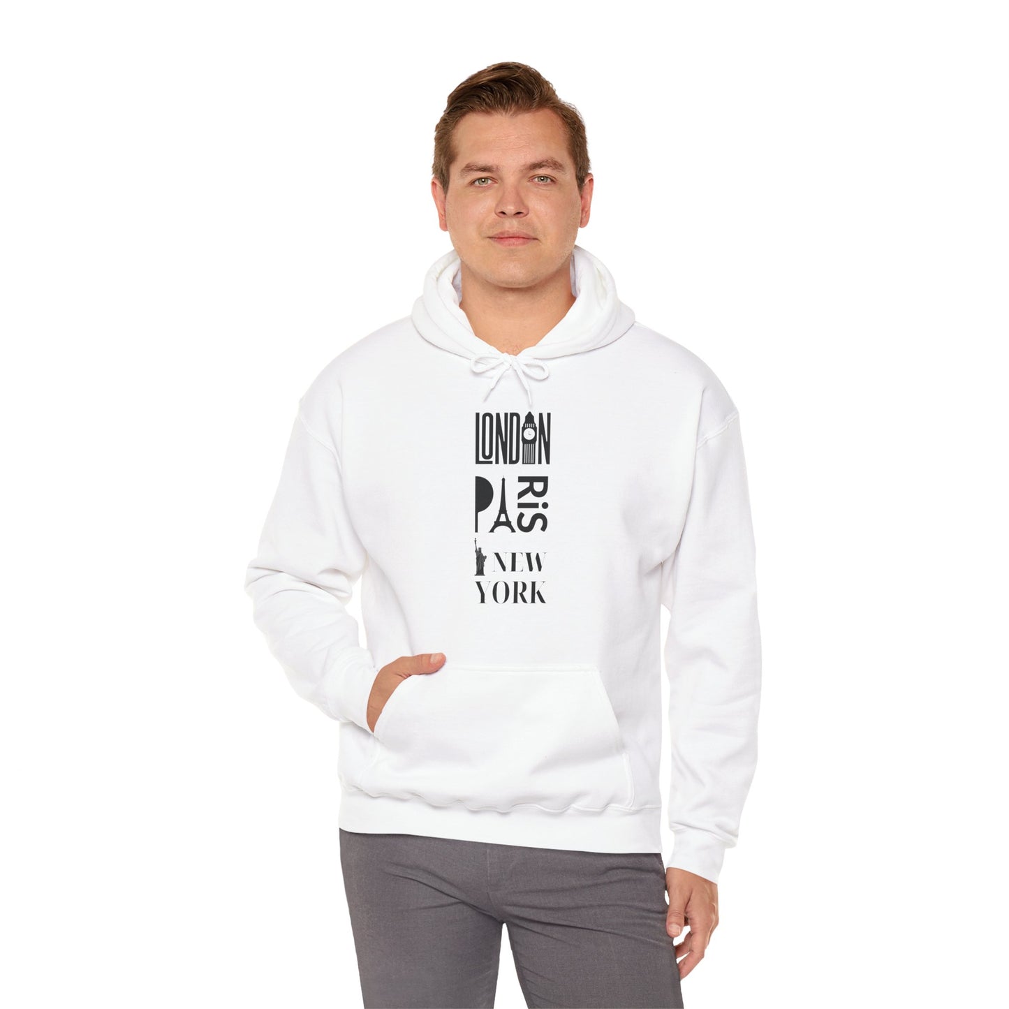London Paris NY- Unisex Heavy Blend Hooded Sweatshirt (VARIETY OF COLORS)