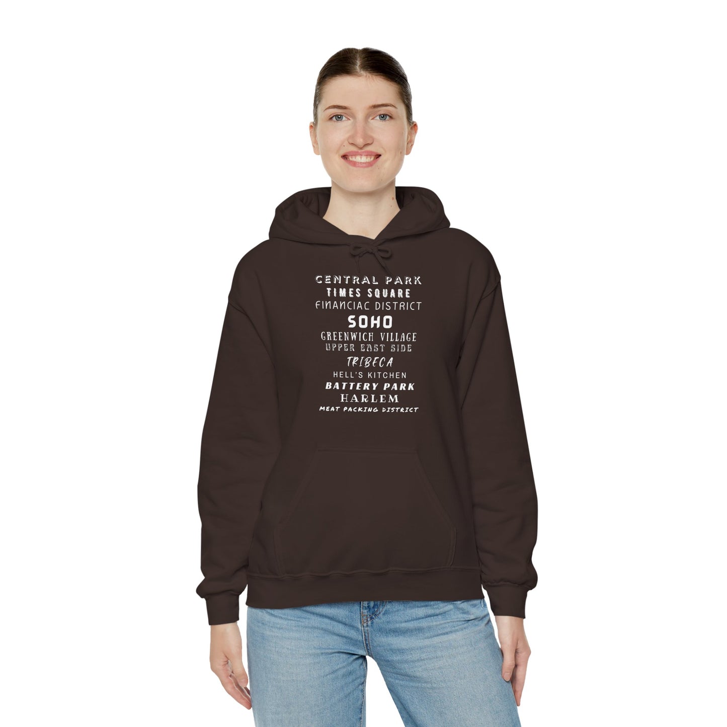 New York Neighborhoods -Unisex Heavy Blend Hooded Sweatshirt (VARIETY OF COLORS) "Iconic NYC on Swag"