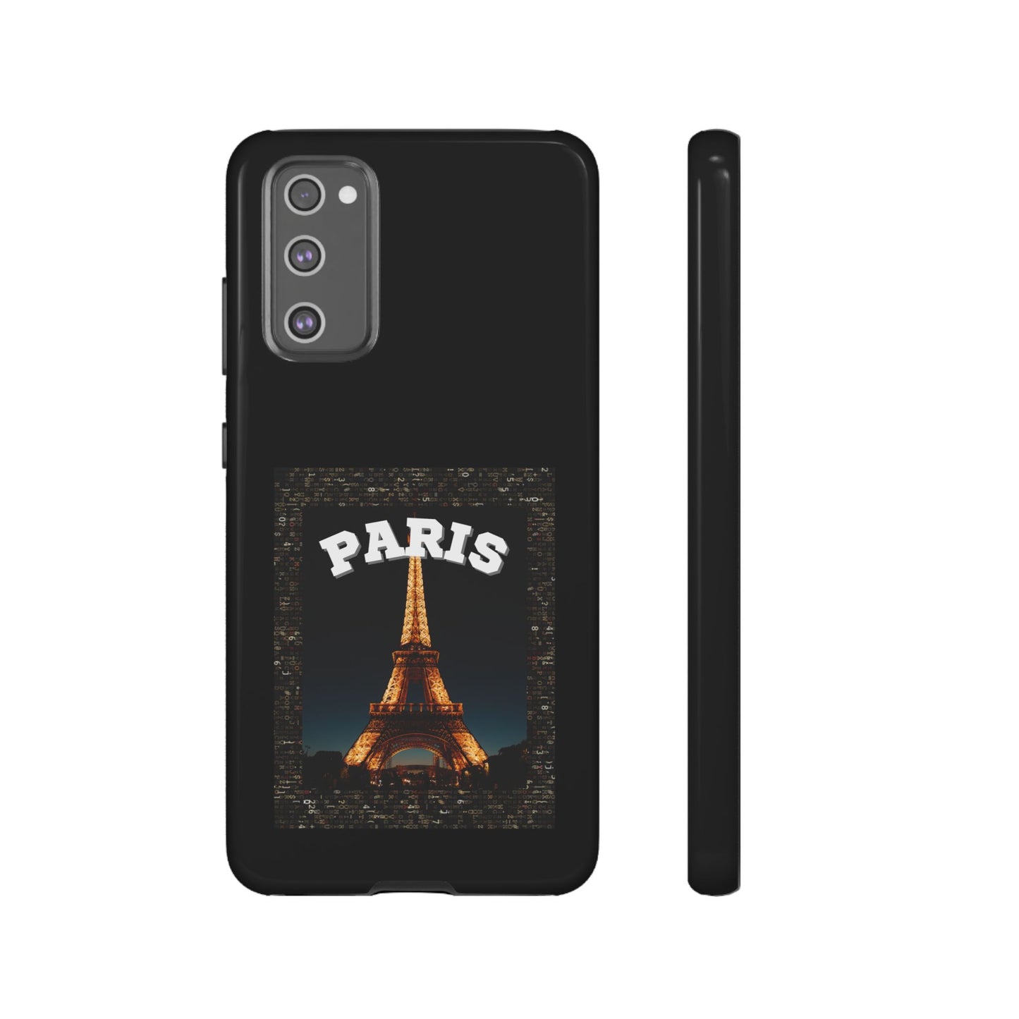 PARIS AT NIGHT- Tough Phone Cases - Fits Most Phone Sizes!! (BLACK) "Travel in Style"