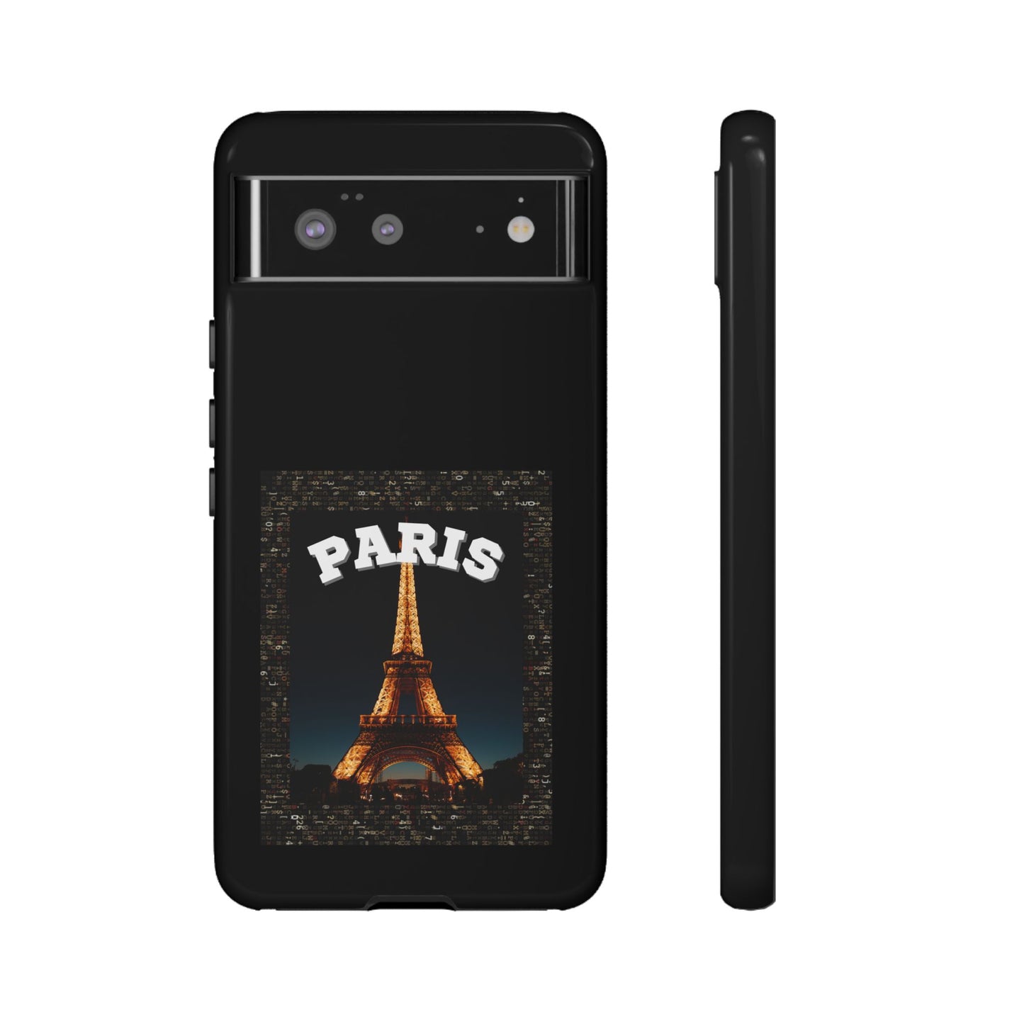 PARIS AT NIGHT- Tough Phone Cases - Fits Most Phone Sizes!! (BLACK) "Travel in Style"