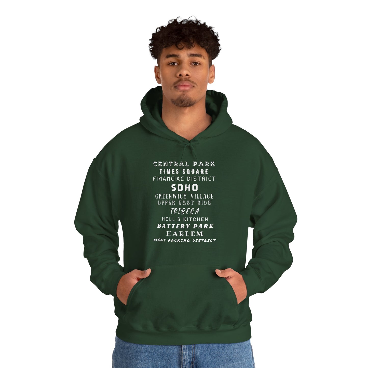 New York Neighborhoods -Unisex Heavy Blend Hooded Sweatshirt (VARIETY OF COLORS) "Iconic NYC on Swag"