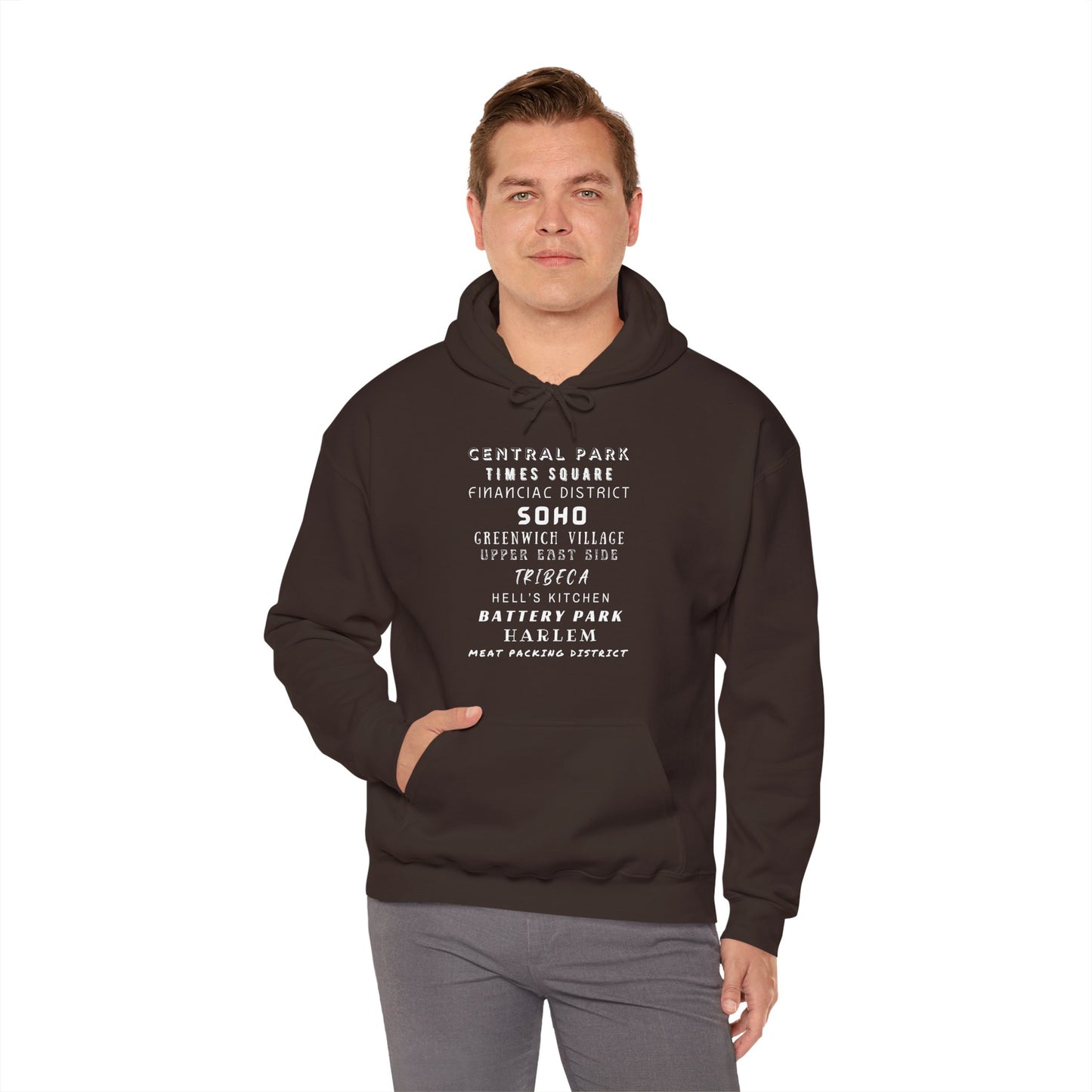 New York Neighborhoods -Unisex Heavy Blend Hooded Sweatshirt (VARIETY OF COLORS) "Iconic NYC on Swag"