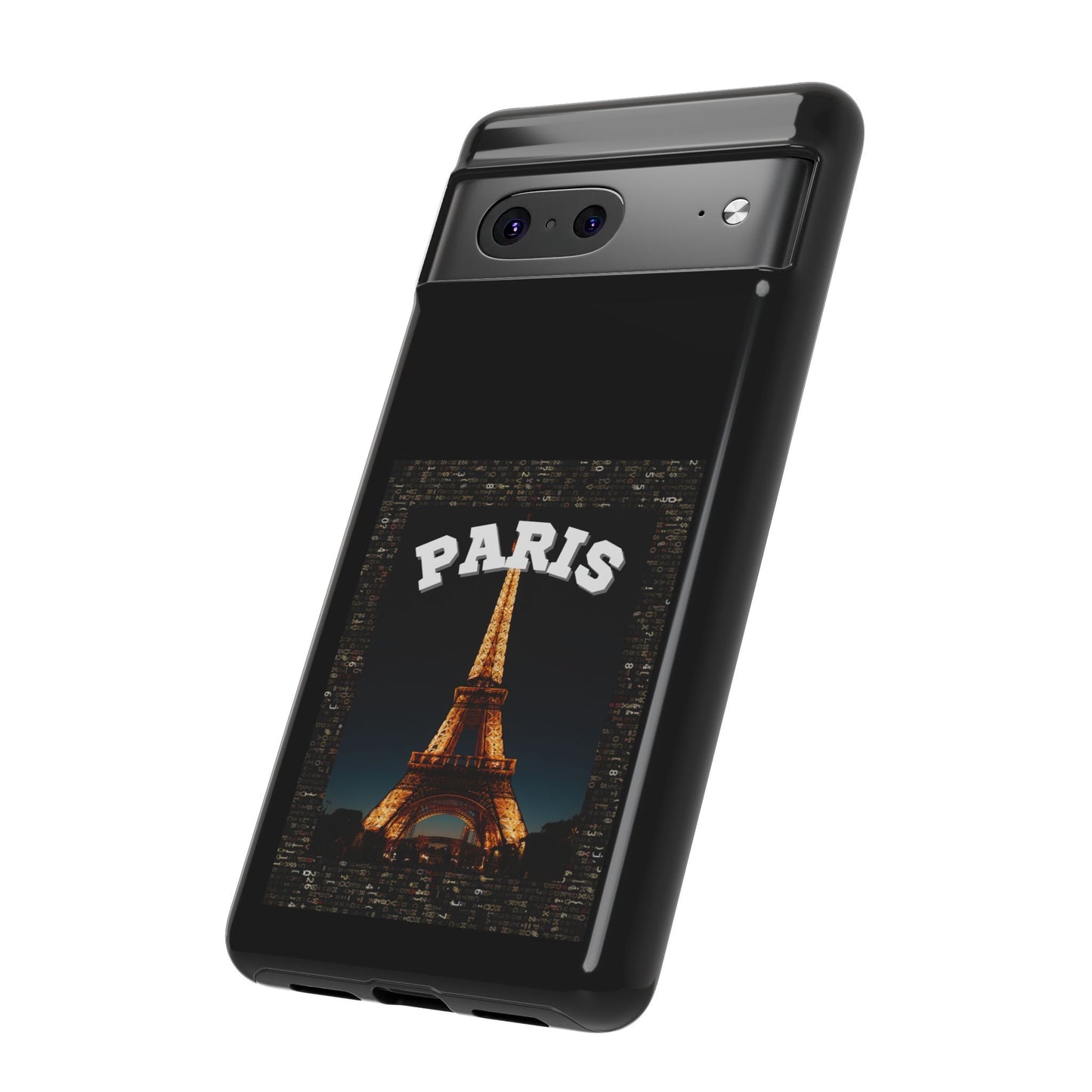 PARIS AT NIGHT- Tough Phone Cases - Fits Most Phone Sizes!! (BLACK) "Travel in Style"