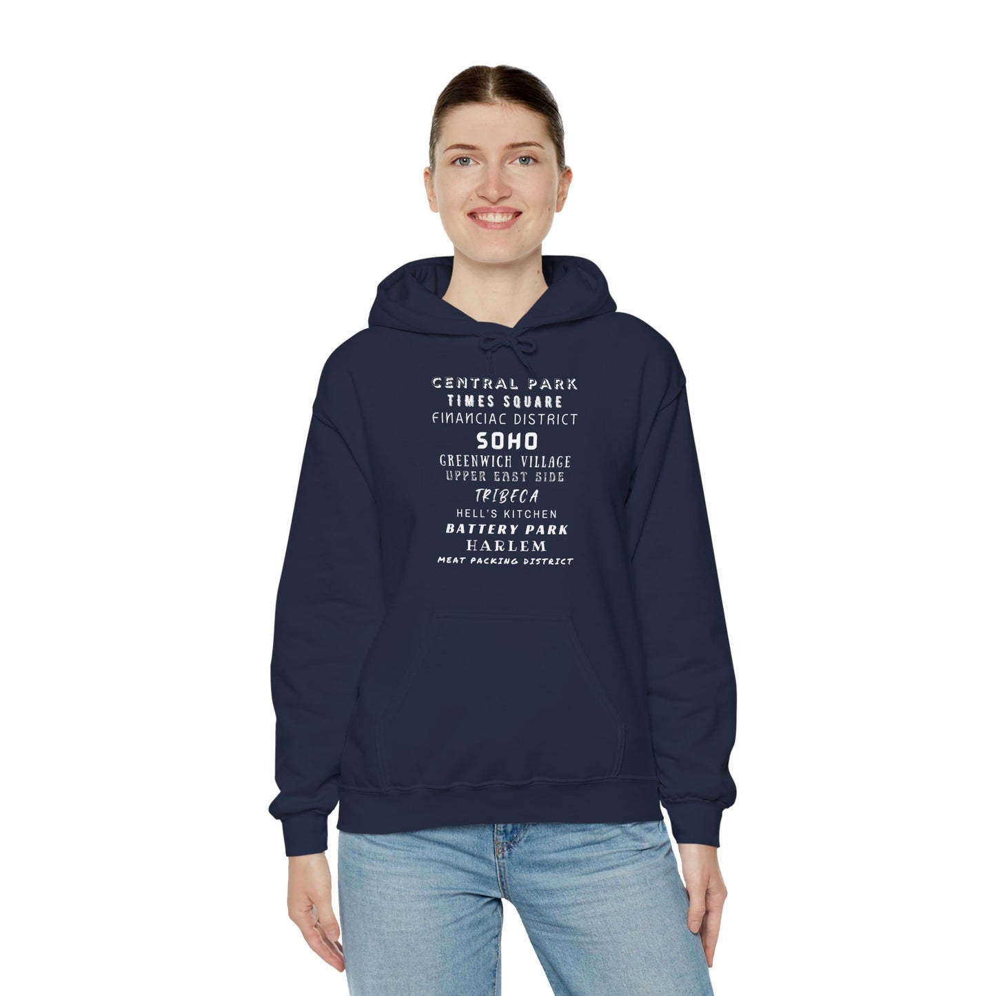 New York Neighborhoods -Unisex Heavy Blend Hooded Sweatshirt (VARIETY OF COLORS) "Iconic NYC on Swag"