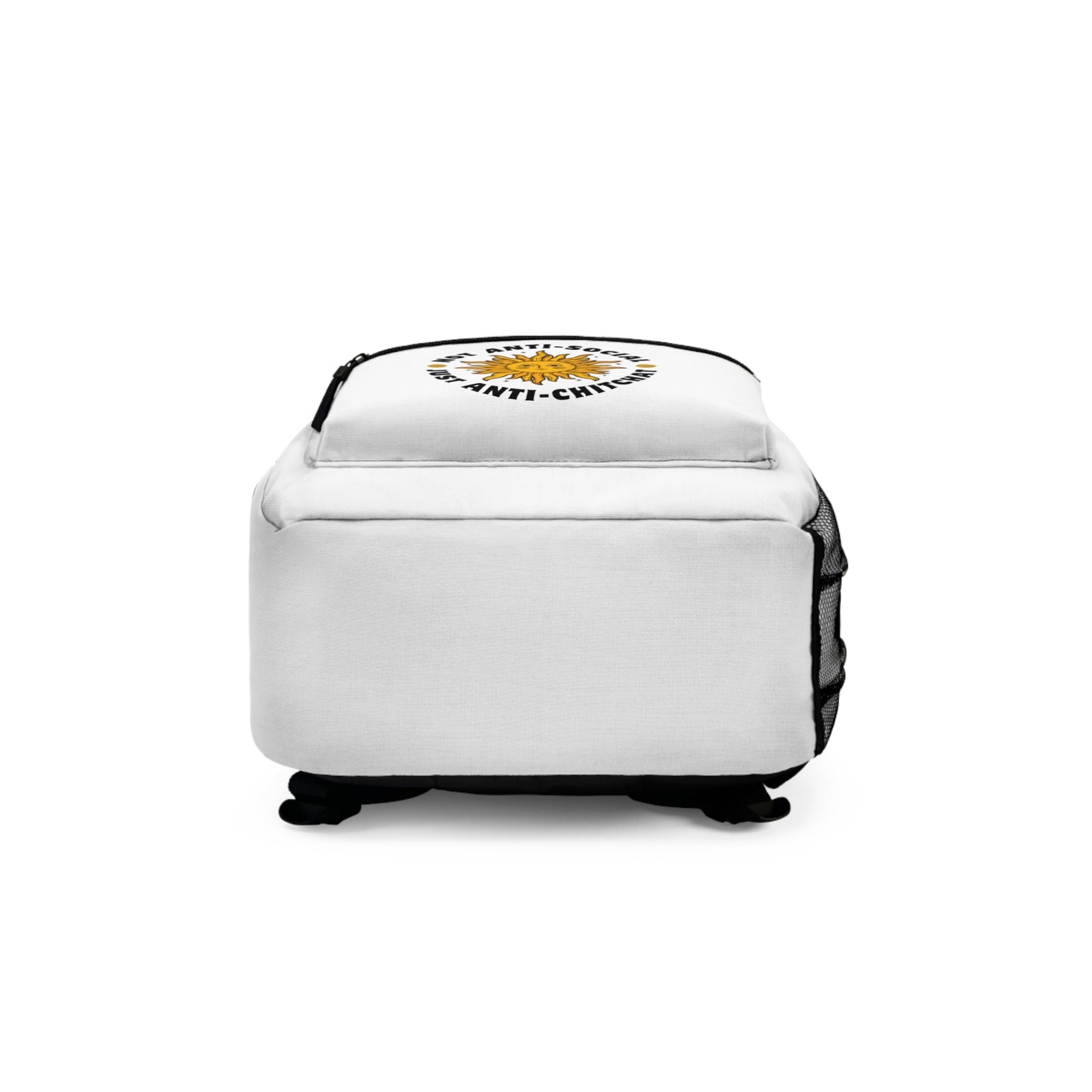 NOT ANTI SOCIAL-JUST ANTI CHITCHAT - Empire Backpack (WHITE)"Comfortable Straps, All-Day Wear"