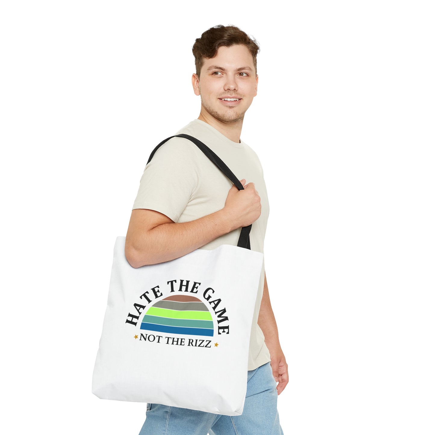HATE THE GAME-NOT THE RIZZ- AOP Tote Bag-"Books, Beach, Brunch—This Tote Does It All"