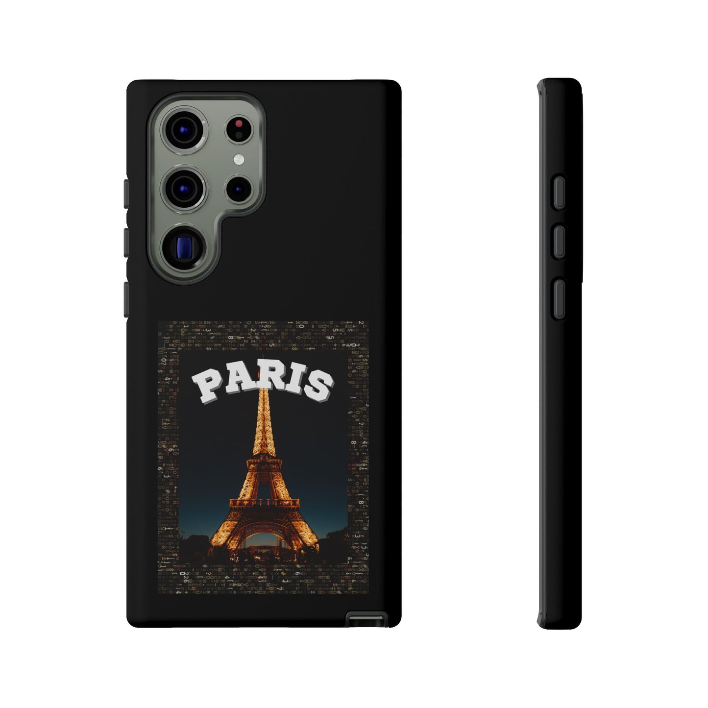 PARIS AT NIGHT- Tough Phone Cases - Fits Most Phone Sizes!! (BLACK) "Travel in Style"