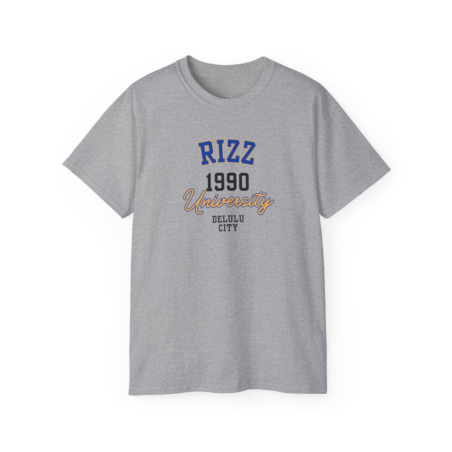 RIZZ UNIVERSITY 1990 DELULU CITY- T Shirt (VARIETY OF COLORS) “Funny T-Shirt That Speaks Fluent Sarcasm”