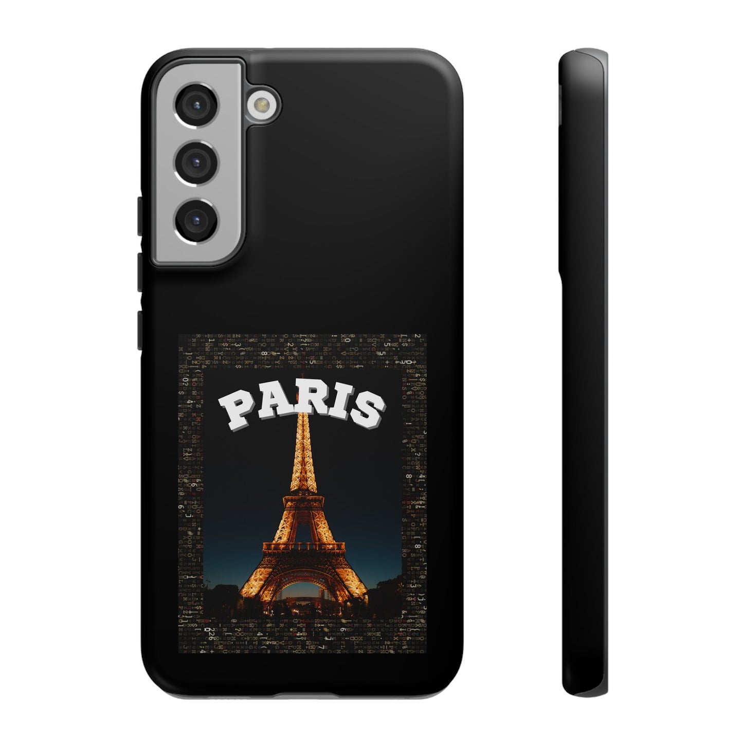 PARIS AT NIGHT- Tough Phone Cases - Fits Most Phone Sizes!! (BLACK) "Travel in Style"
