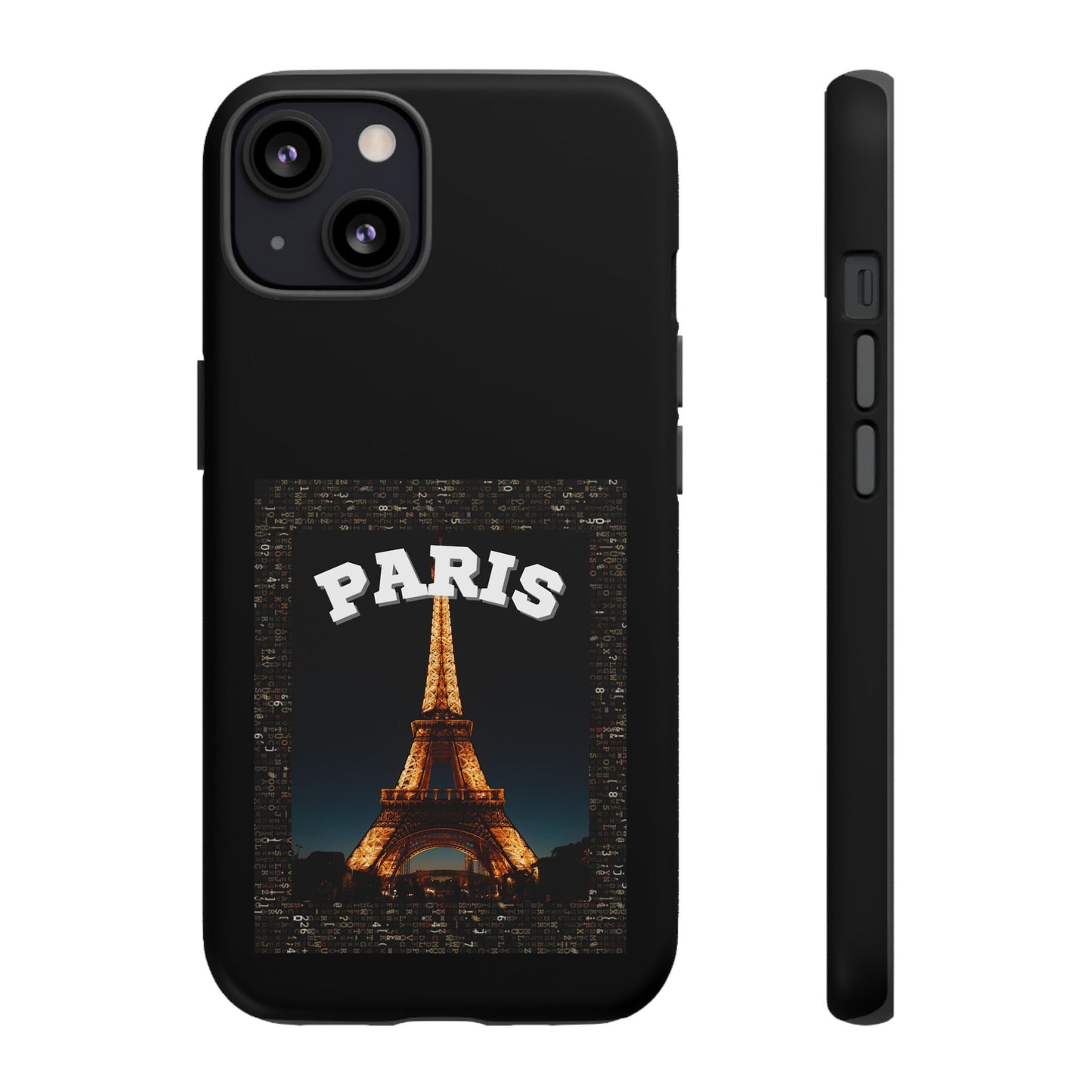PARIS AT NIGHT- Tough Phone Cases - Fits Most Phone Sizes!! (BLACK) "Travel in Style"