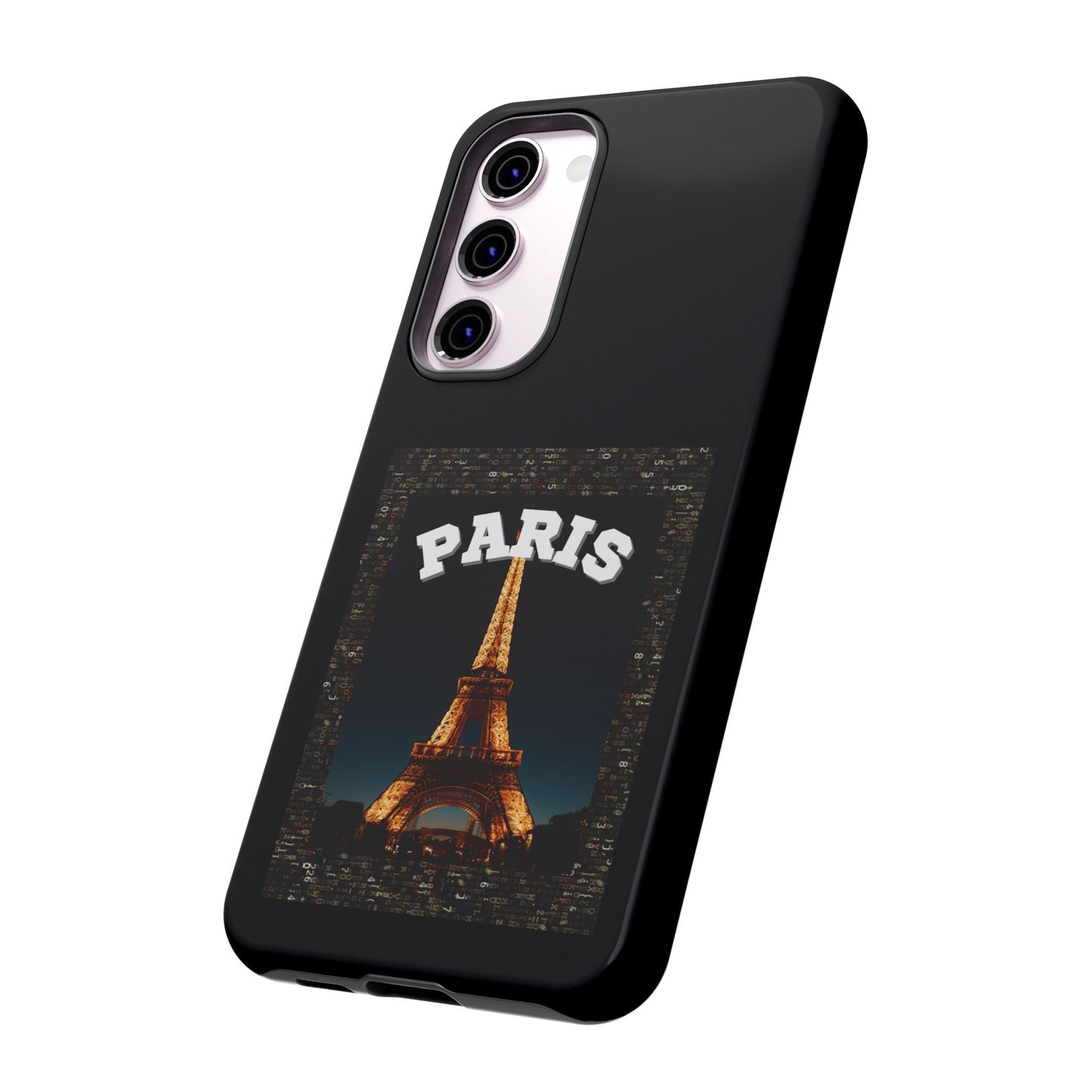 PARIS AT NIGHT- Tough Phone Cases - Fits Most Phone Sizes!! (BLACK) "Travel in Style"