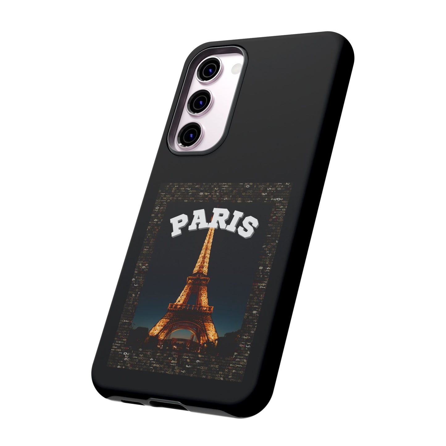 PARIS AT NIGHT- Tough Phone Cases - Fits Most Phone Sizes!! (BLACK) "Travel in Style"