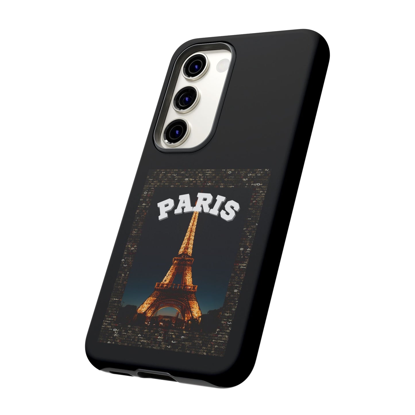 PARIS AT NIGHT- Tough Phone Cases - Fits Most Phone Sizes!! (BLACK) "Travel in Style"