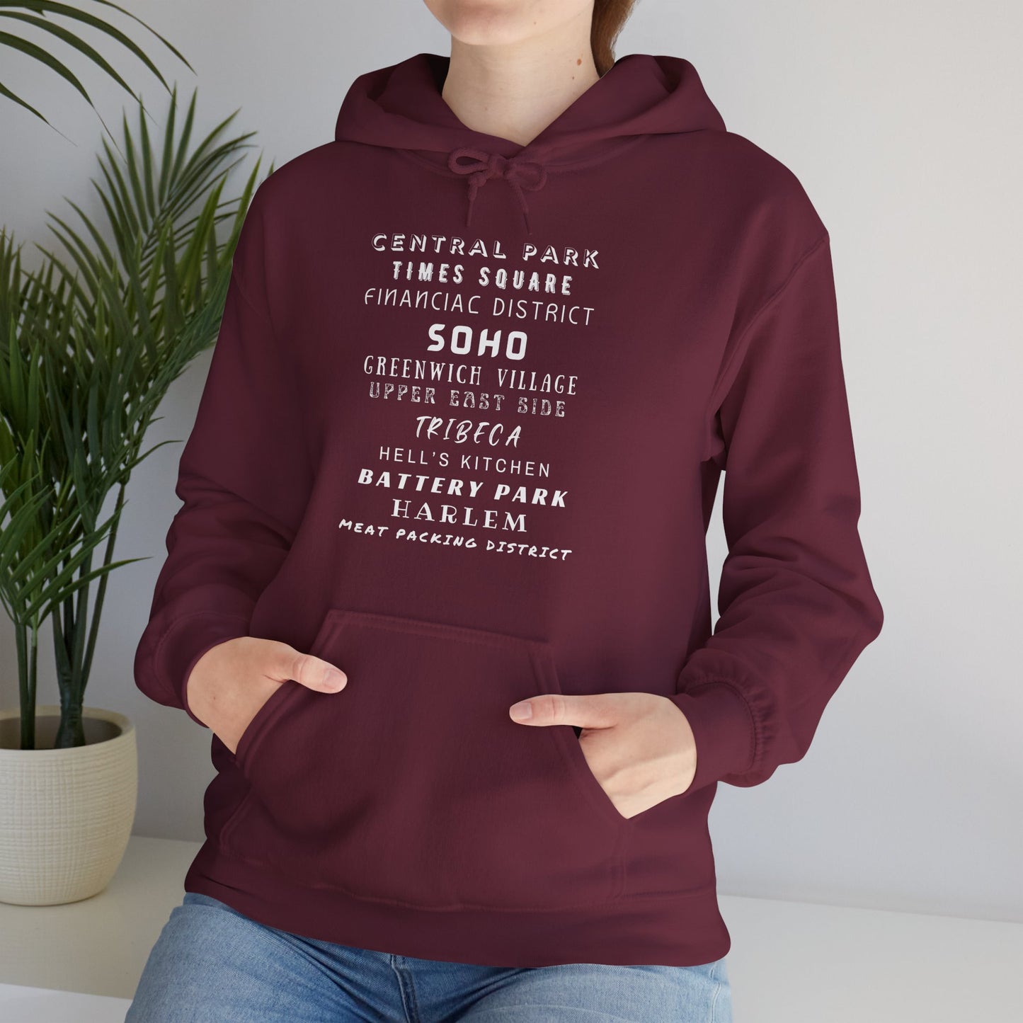 New York Neighborhoods -Unisex Heavy Blend Hooded Sweatshirt (VARIETY OF COLORS) "Iconic NYC on Swag"