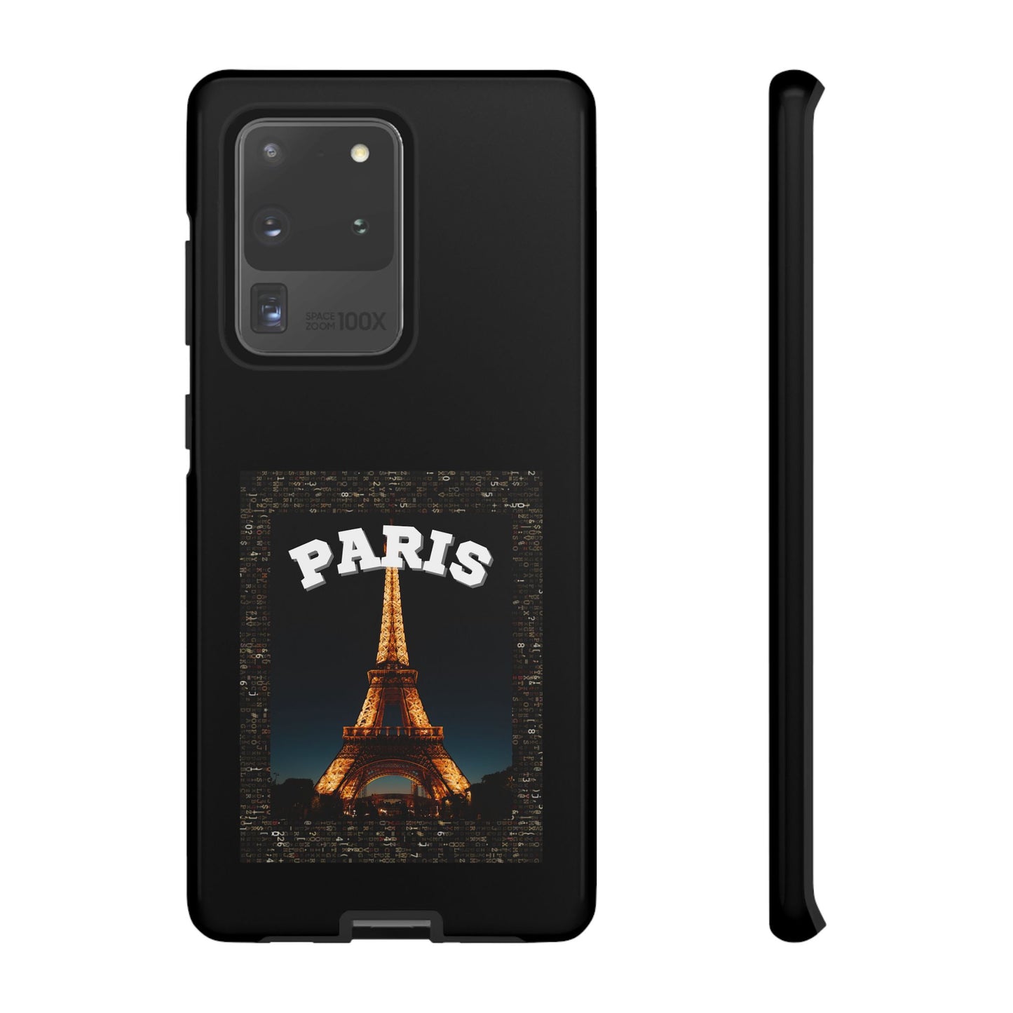 PARIS AT NIGHT- Tough Phone Cases - Fits Most Phone Sizes!! (BLACK) "Travel in Style"