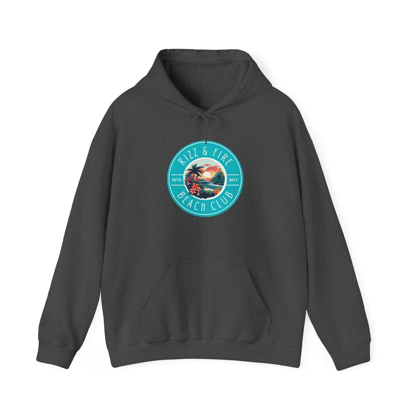RIZZ & FIRE BEACH CLUB- Unisex Heavy Blend Hooded Sweatshirt (VARIETY OF COLORS) “Trending Top Pick Street Style”
