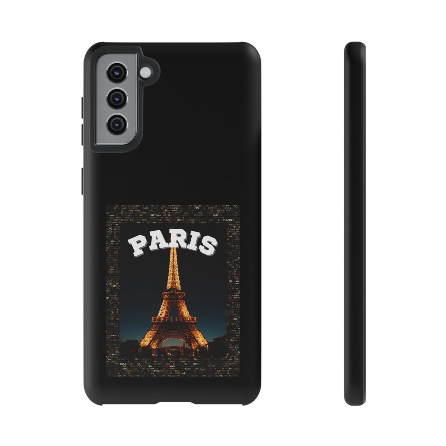 PARIS AT NIGHT- Tough Phone Cases - Fits Most Phone Sizes!! (BLACK) "Travel in Style"