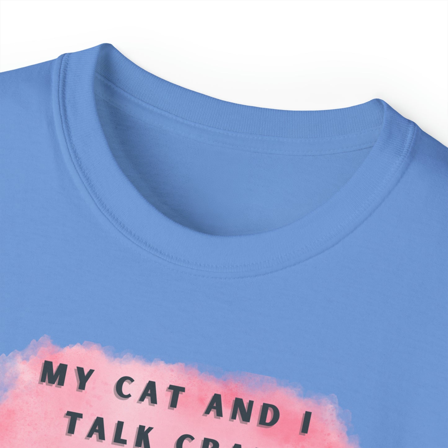 MY CAT AND I TALK CRAP- T Shirt (VARIETY OF COLORS) “Sarcastic CAT Graphic Tee Serving Main Character Rizz”