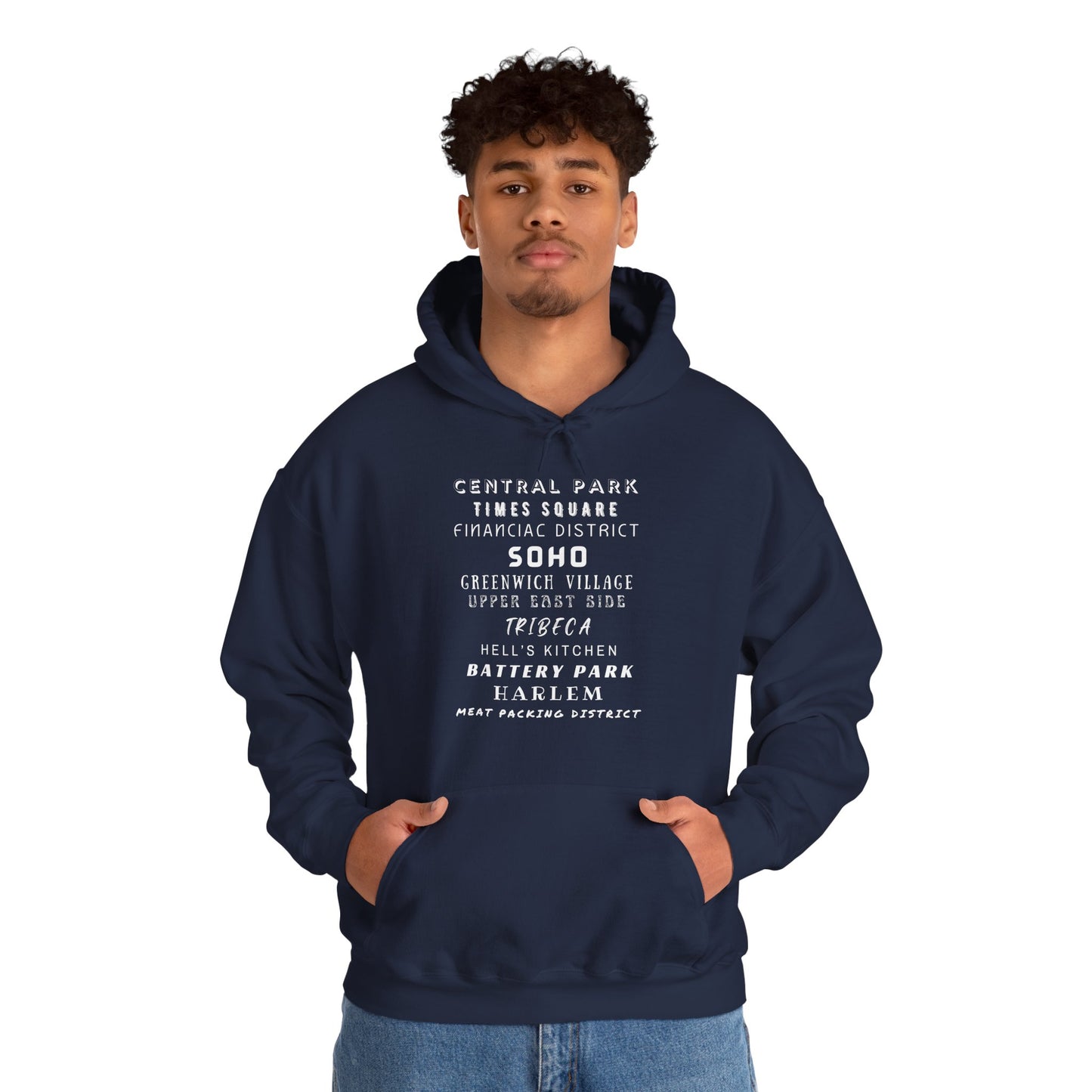 New York Neighborhoods -Unisex Heavy Blend Hooded Sweatshirt (VARIETY OF COLORS) "Iconic NYC on Swag"