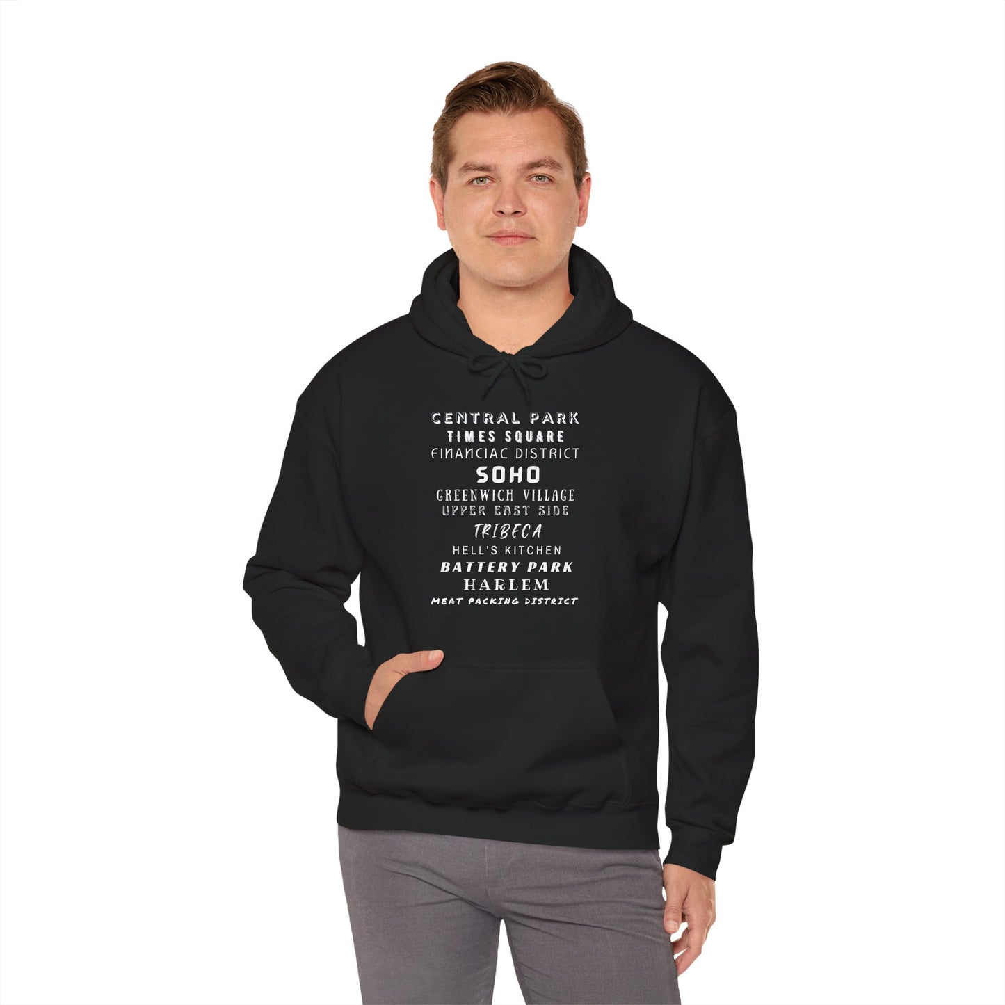 New York Neighborhoods -Unisex Heavy Blend Hooded Sweatshirt (VARIETY OF COLORS) "Iconic NYC on Swag"