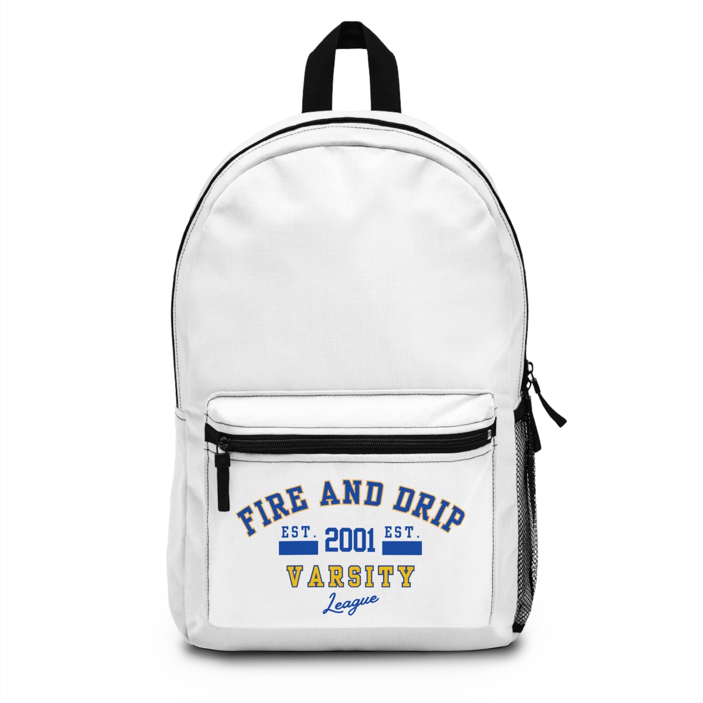FIRE AND DRIP VARSITY LEAGUE - Empire Backpack (WHITE)"Lightweight Travel Essential"