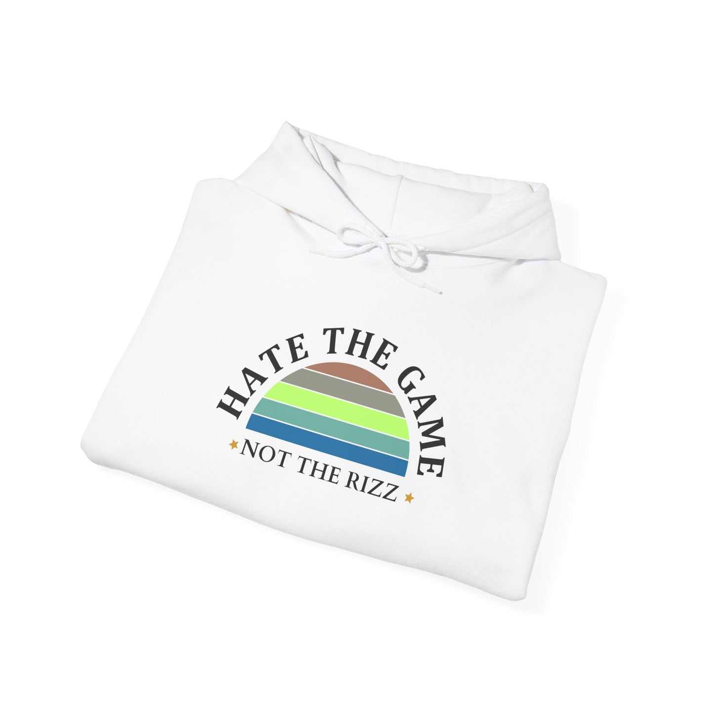 HATE THE GAME, NOT THE RIZZ- Unisex Heavy Blend Hooded Sweatshirt (LITE COLORS) “Everyday Streetwear Hoodie — Cozy, Casual, Trending Must Have”