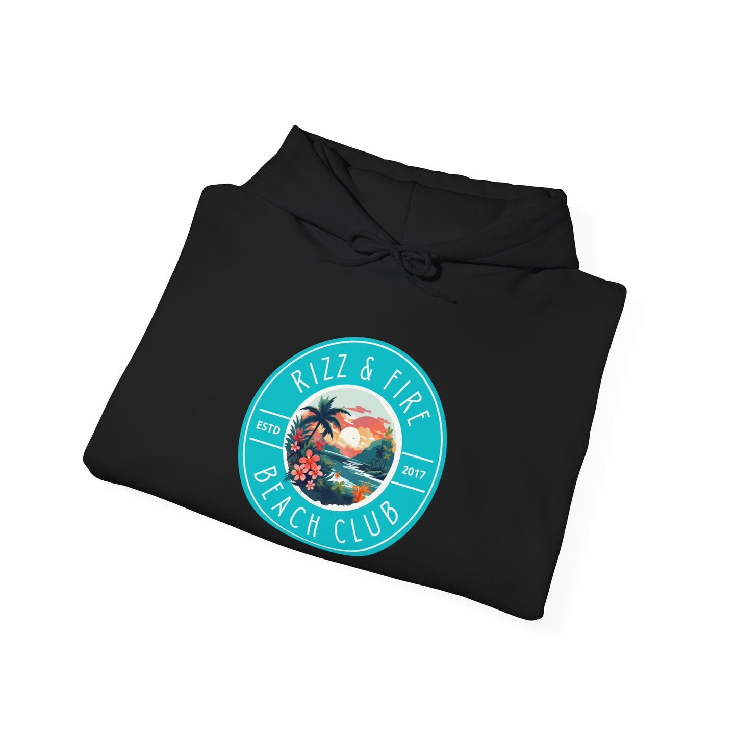 RIZZ & FIRE BEACH CLUB- Unisex Heavy Blend Hooded Sweatshirt (VARIETY OF COLORS) “Trending Top Pick Street Style”