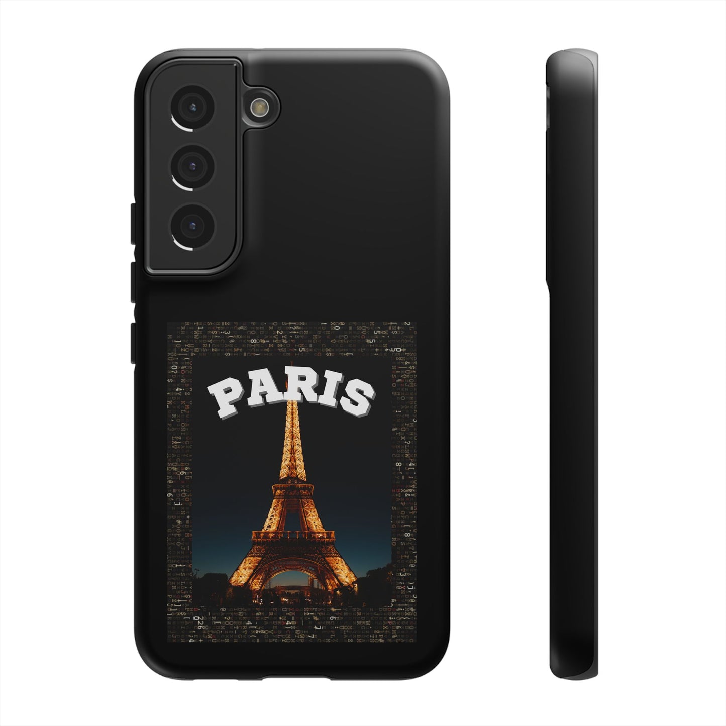 PARIS AT NIGHT- Tough Phone Cases - Fits Most Phone Sizes!! (BLACK) "Travel in Style"