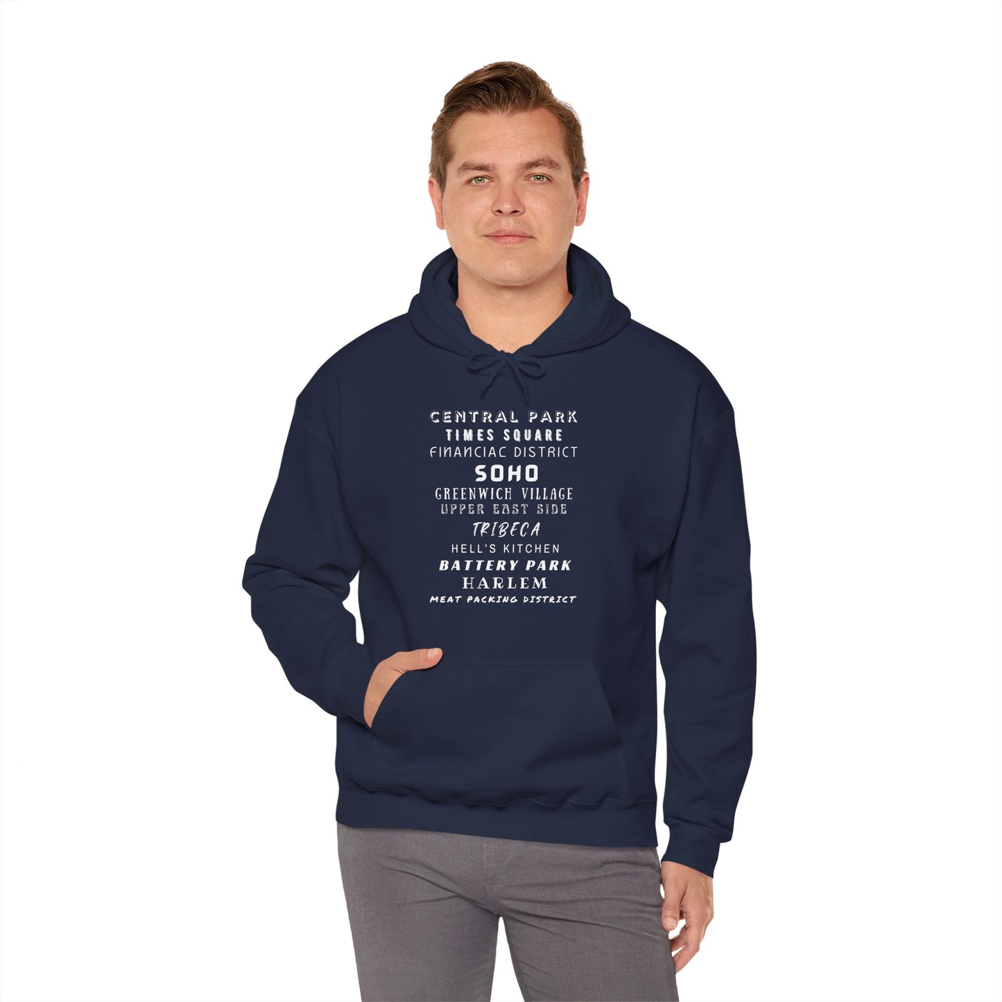 New York Neighborhoods -Unisex Heavy Blend Hooded Sweatshirt (VARIETY OF COLORS) "Iconic NYC on Swag"