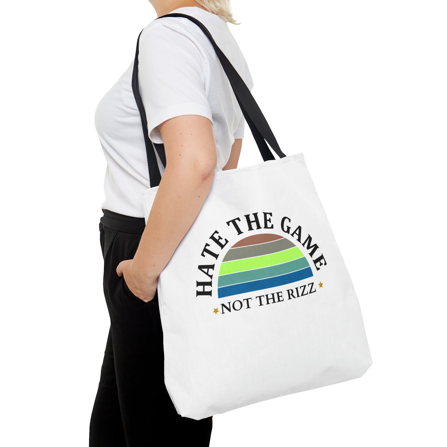 HATE THE GAME-NOT THE RIZZ- AOP Tote Bag-"Books, Beach, Brunch—This Tote Does It All"