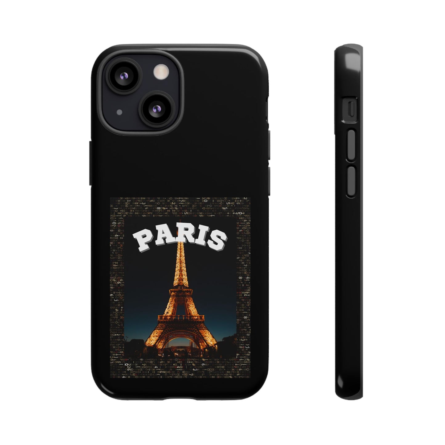 PARIS AT NIGHT- Tough Phone Cases - Fits Most Phone Sizes!! (BLACK) "Travel in Style"