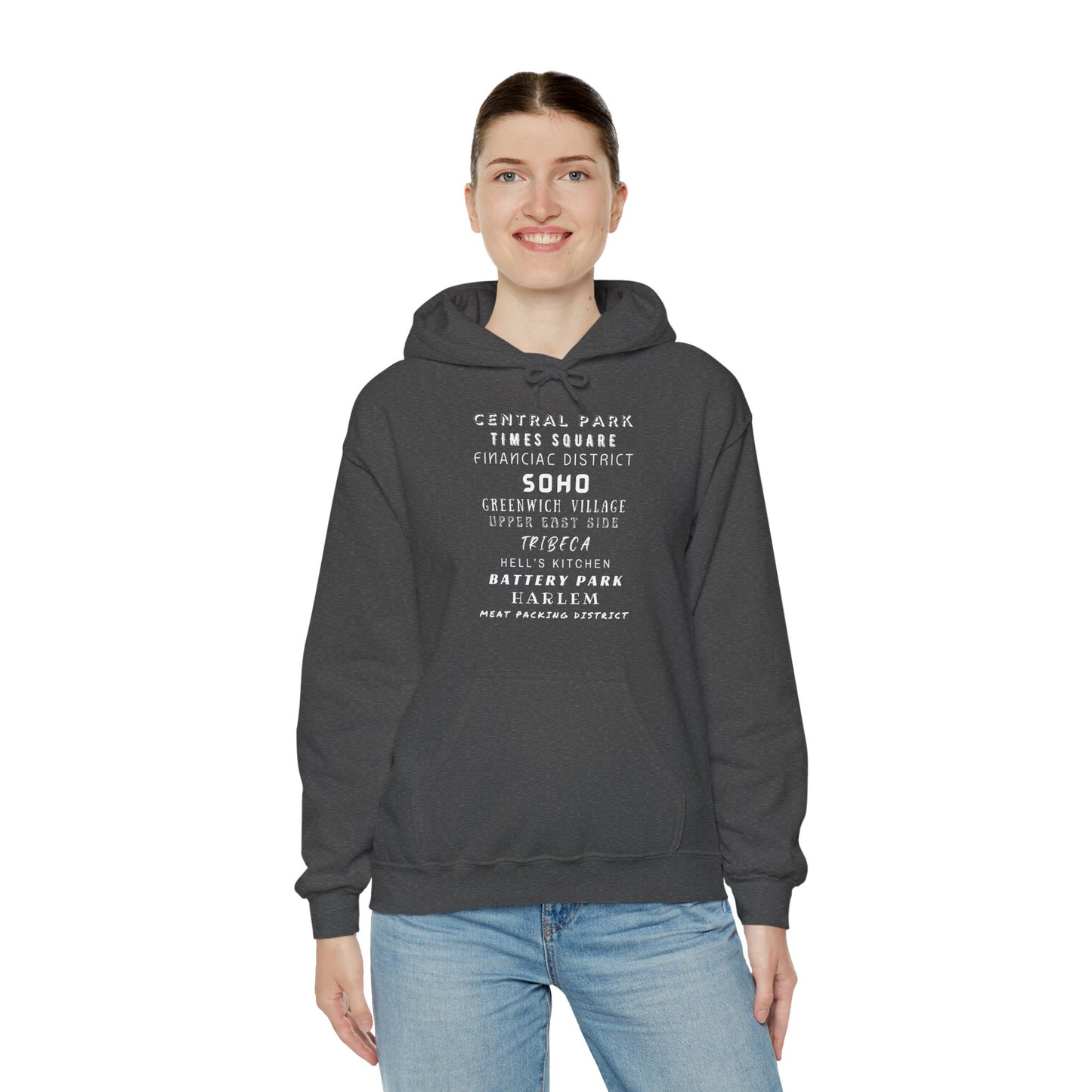 New York Neighborhoods -Unisex Heavy Blend Hooded Sweatshirt (VARIETY OF COLORS) "Iconic NYC on Swag"