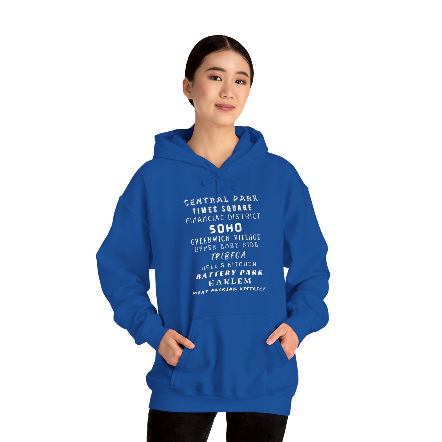 New York Neighborhoods -Unisex Heavy Blend Hooded Sweatshirt (VARIETY OF COLORS) "Iconic NYC on Swag"