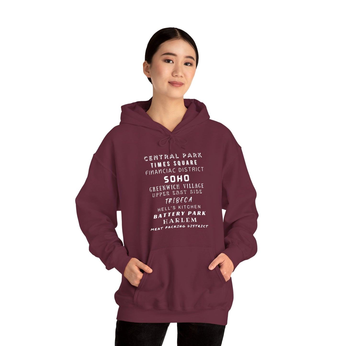 New York Neighborhoods -Unisex Heavy Blend Hooded Sweatshirt (VARIETY OF COLORS) "Iconic NYC on Swag"