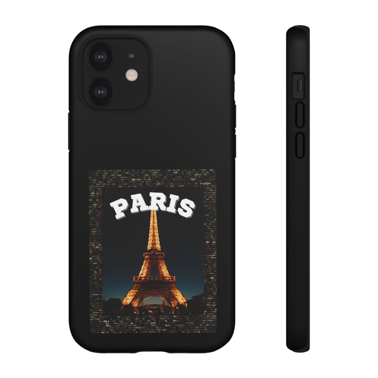 PARIS AT NIGHT- Tough Phone Cases - Fits Most Phone Sizes!! (BLACK) "Travel in Style"