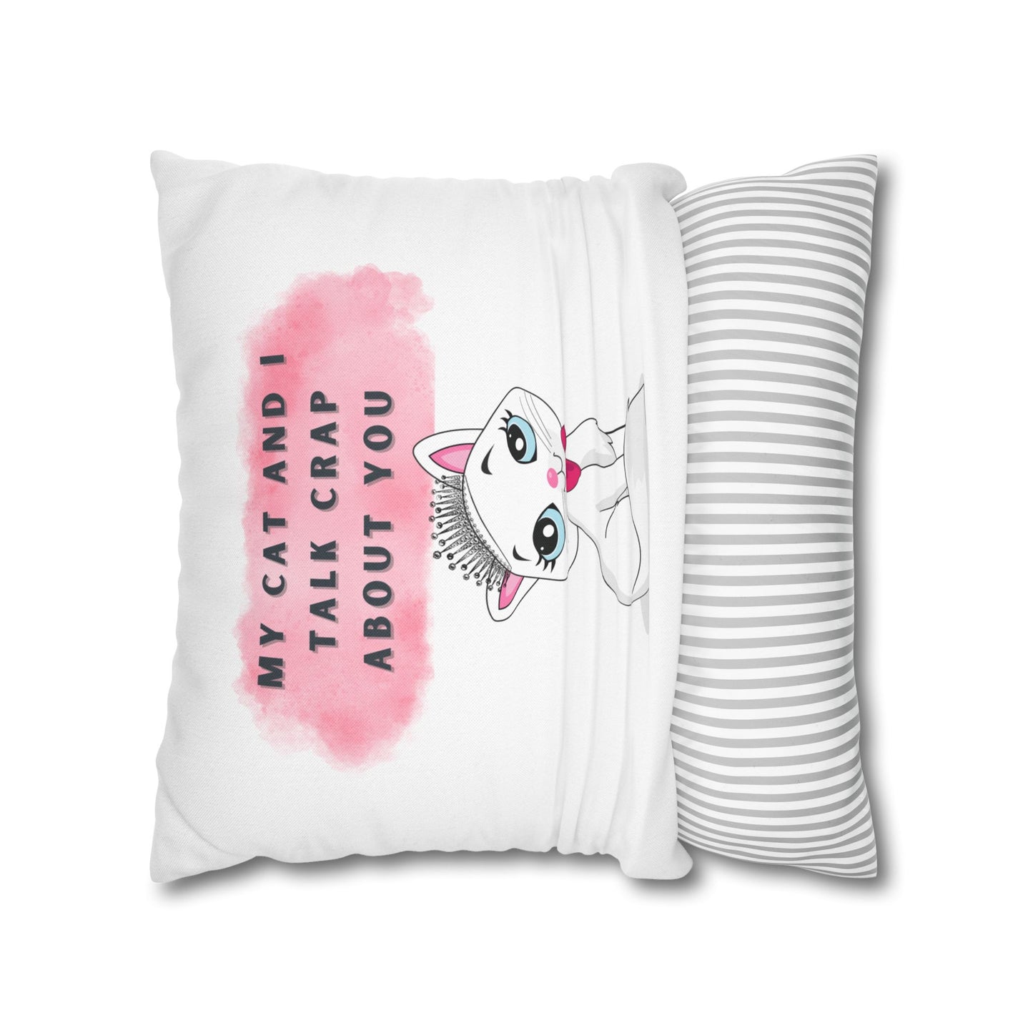 SASSY CAT-Bohemian Design Square Pillowcase (COVER ONLY)- ""Sassy decor, Snarkmouth approved."