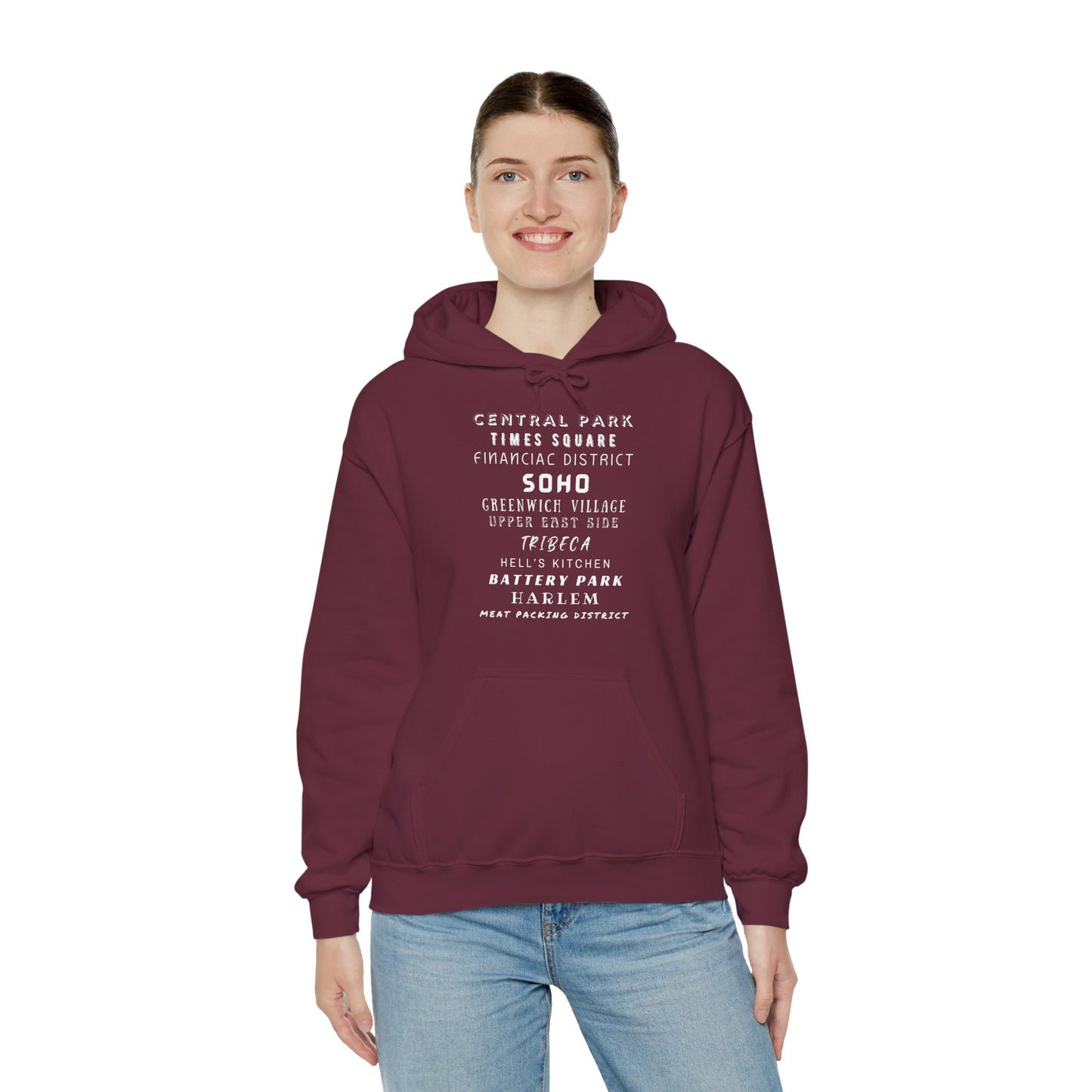 New York Neighborhoods -Unisex Heavy Blend Hooded Sweatshirt (VARIETY OF COLORS) "Iconic NYC on Swag"