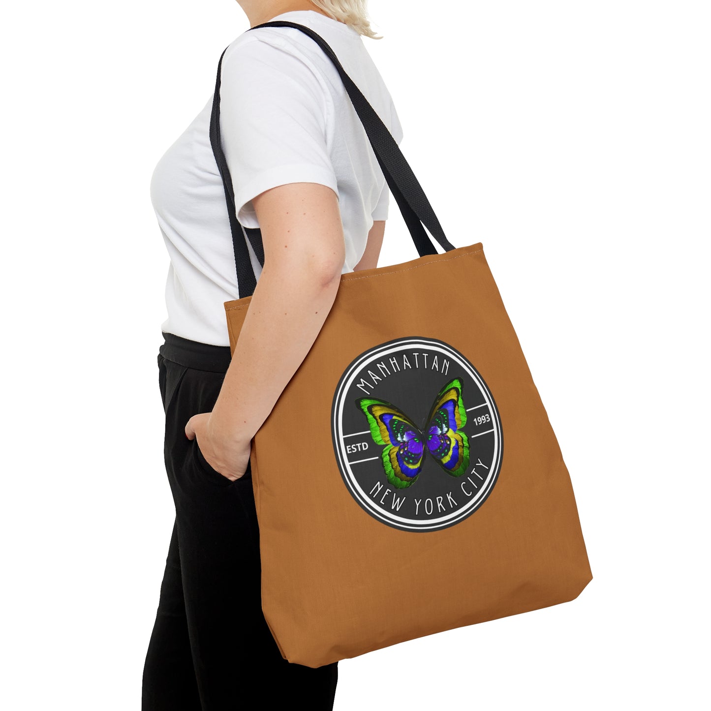 MANHATTAN NYC- AOP Tote Bag (LIGHT BROWN)-"The Bag That Always Gets Compliments"