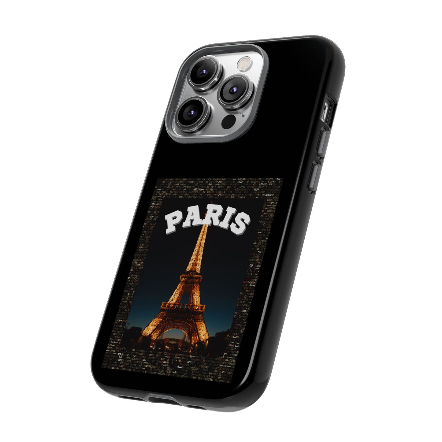 PARIS AT NIGHT- Tough Phone Cases - Fits Most Phone Sizes!! (BLACK) "Travel in Style"