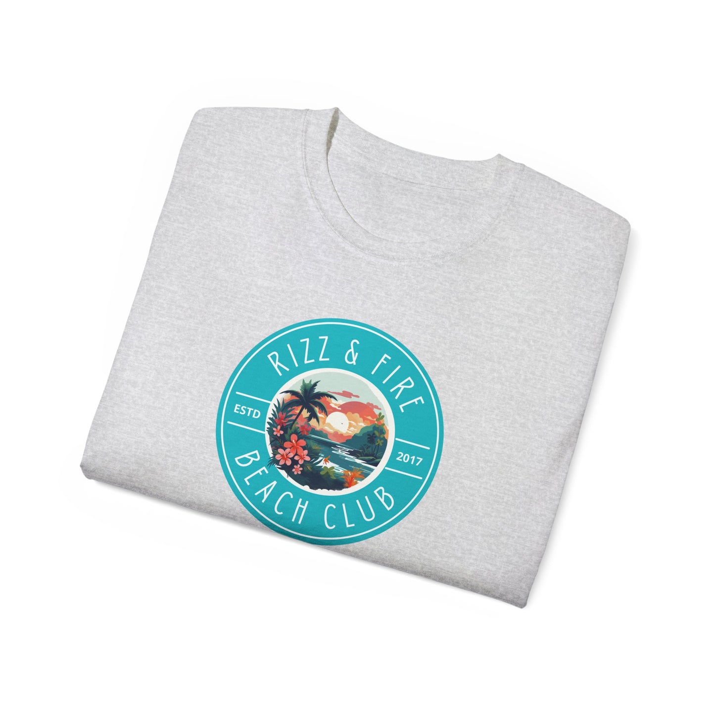RIZZ & FIRE BEACH CLUB- T Shirt (VARIETY OF DARK COLORS) “Elevate Your Everyday with a Statement Tee”