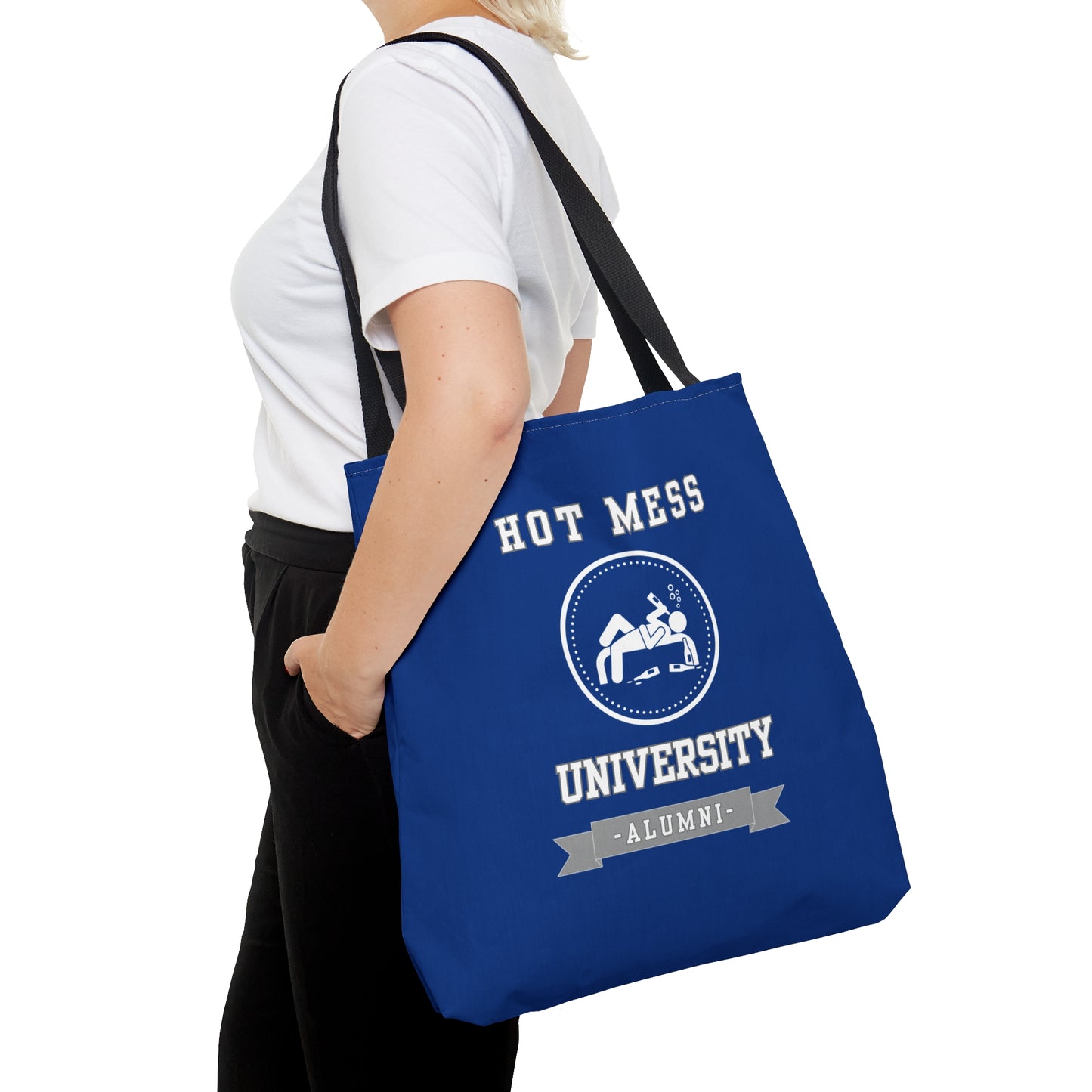 HOT MESS UNIVERSITY- AOP Tote Bag (BLUE)-"One Of Our Most Loved Picks"